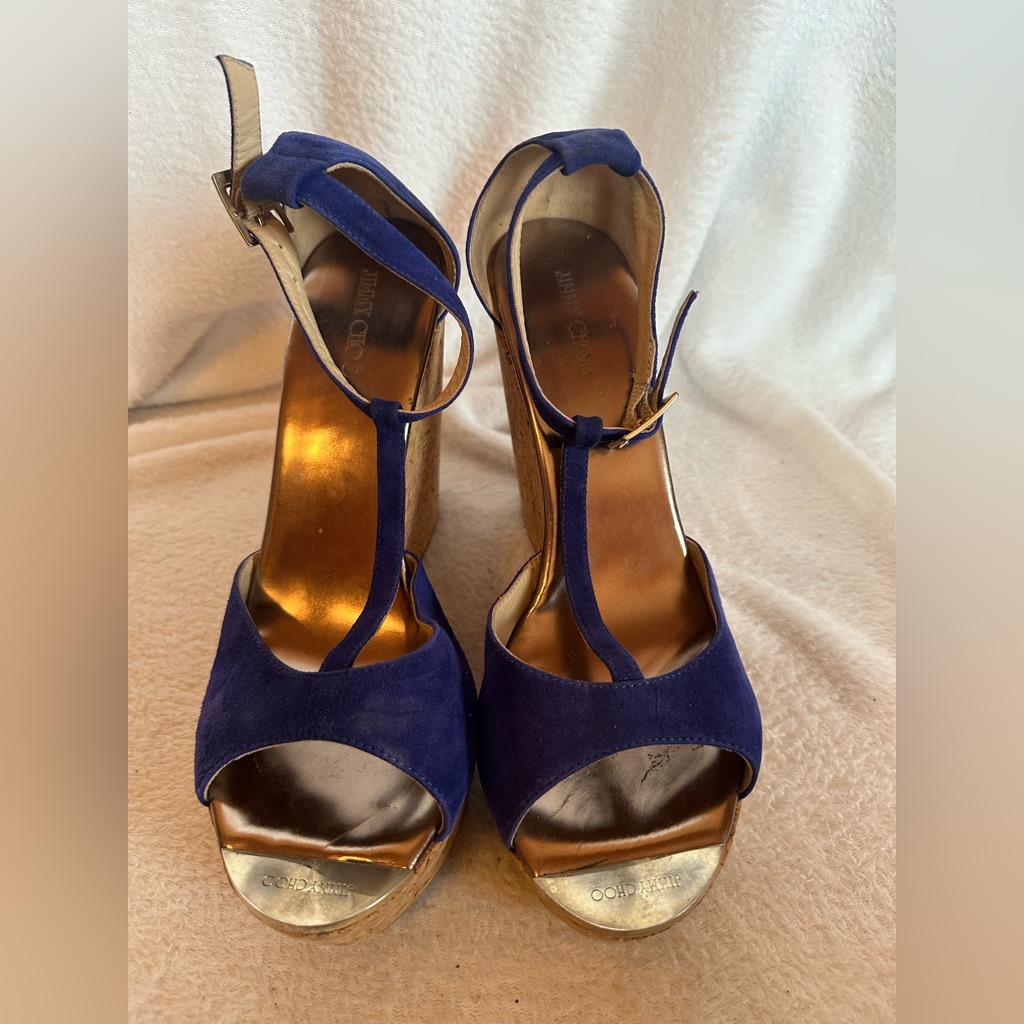 Jimmy Choo Blue Suede Women's Heels